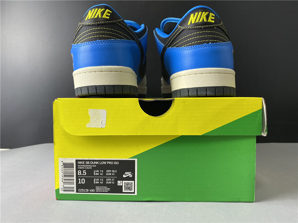 Instant Skateboard x Nike Dunk SB Low Blue Black White CZ5128-400