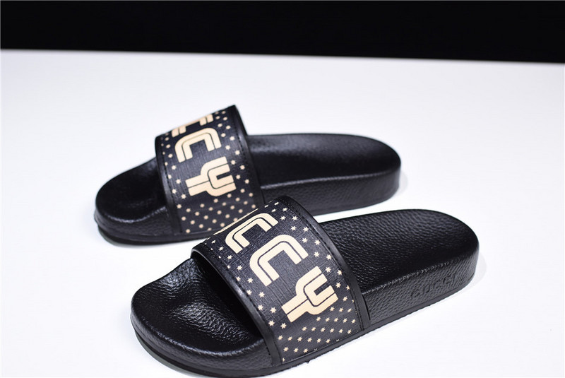 gc black S*p*e canvas guccy print slide