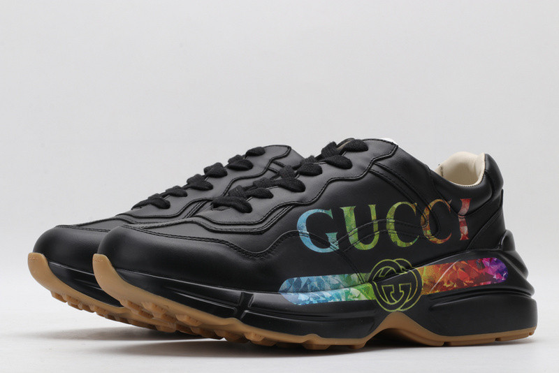Rhyton Leather Sneaker With GC Logo 552851 DRW00 1000