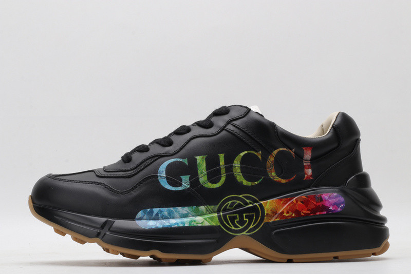 Rhyton Leather Sneaker With GC Logo 552851 DRW00 1000