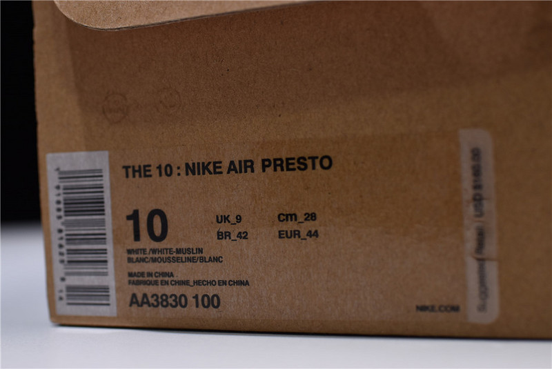 OFF WHITE x Nike Air Presto White AA3830-100