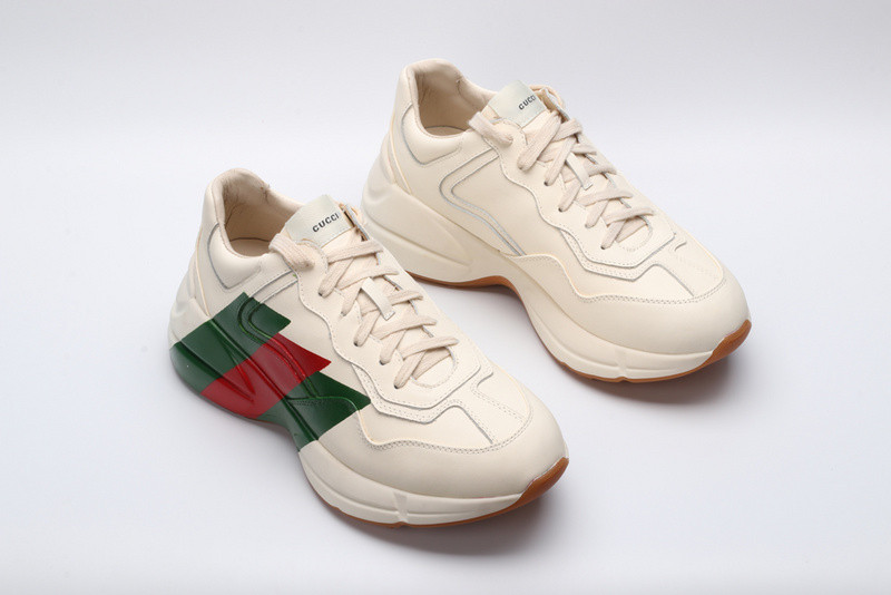GC Rhyton Web Print Leather Sneaker 523535 DRW00 9022