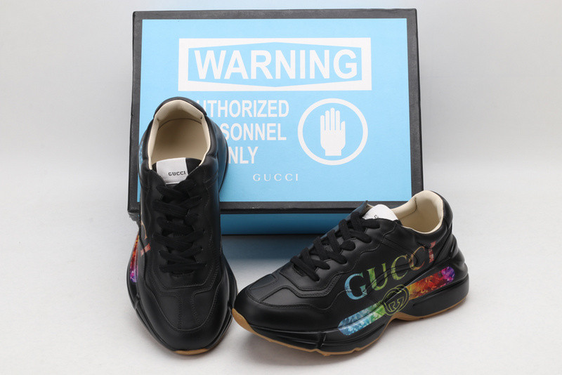 Rhyton Leather Sneaker With GC Logo 552851 DRW00 1000