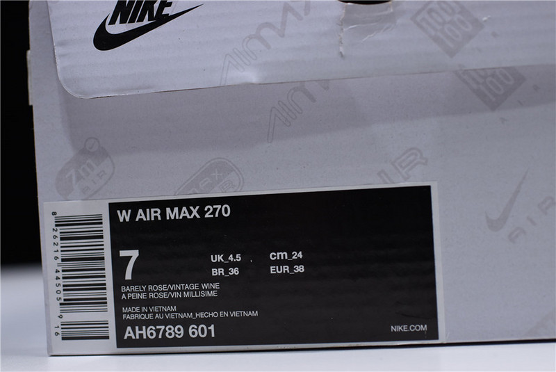 Nike Air Max 270 Barely Rose Pink White Women AH6789-601