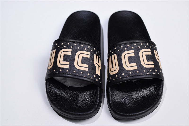 gc black S*p*e canvas guccy print slide