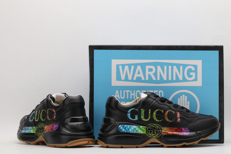 Rhyton Leather Sneaker With GC Logo 552851 DRW00 1000