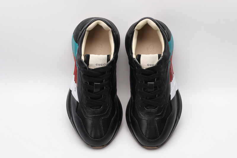 GC Rhyton Web Print Leather Sneaker 523535 DRW00 1000