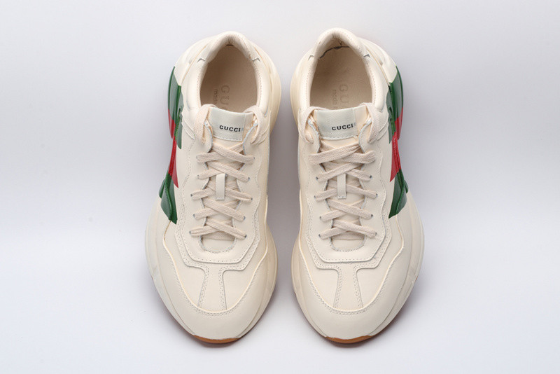 GC Rhyton Web Print Leather Sneaker 523535 DRW00 9022