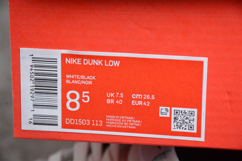 Nike Dunk Low White/Black DD1503-113