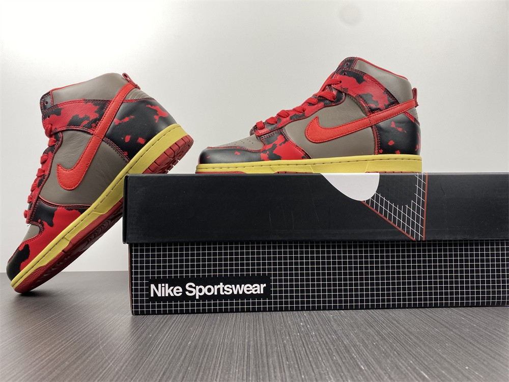 Nike Dunk High 1985 “Red Acid Wash” DD9404-600