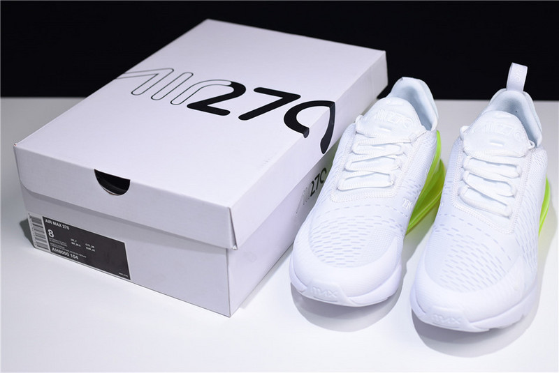 NIKE mens AIR MAX 270 “WHITE VOLT” AH8050-104