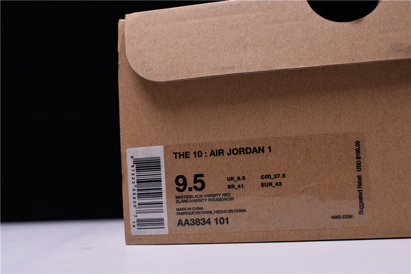 OFF WHITE Air Jordan 1 Retro Chicago The Ten AA3834-101