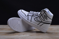 Nike Air Jordan 1 Retro “Comic 3D Pencil” White Hand-Painted MENS  AA4724-110